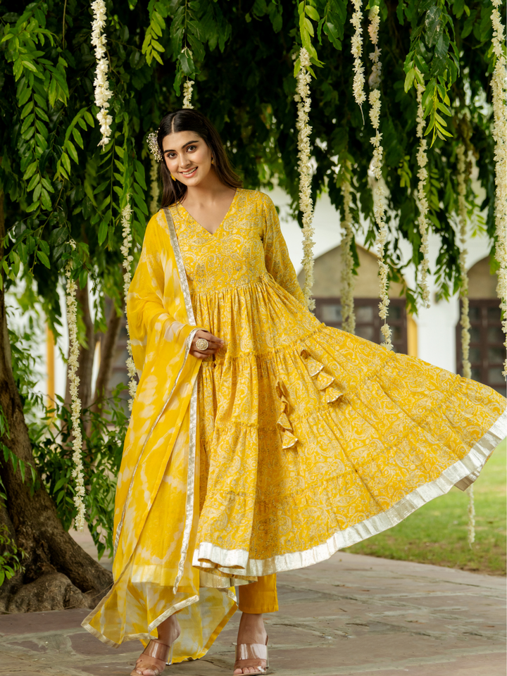 CHEERFUL YELLOW GOTA SUIT SET