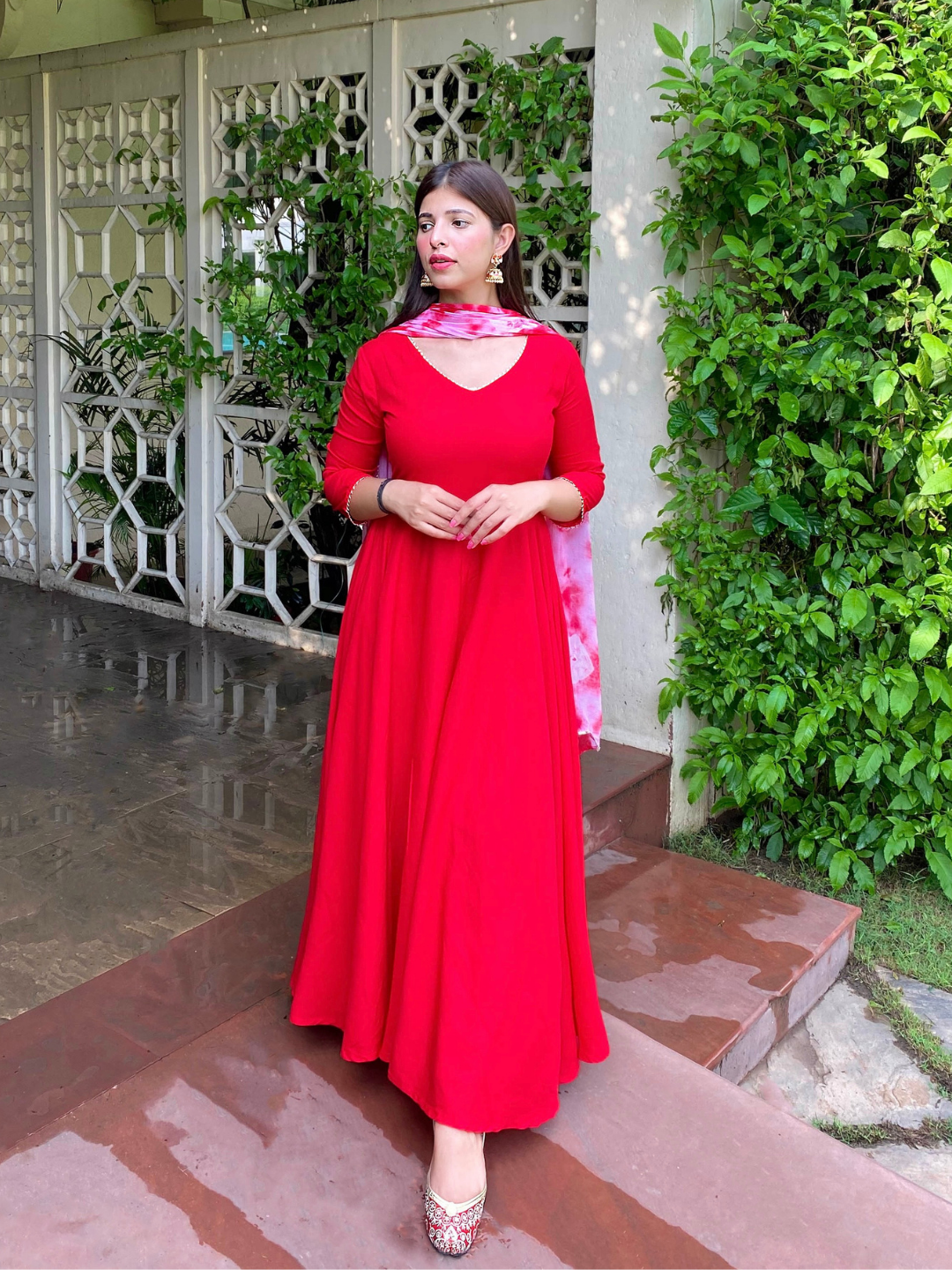 SCARLETT RED FLARED SUIT SET