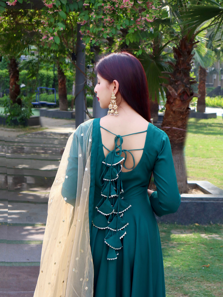 OLIVE SEQUINED FLARED SUIT SET