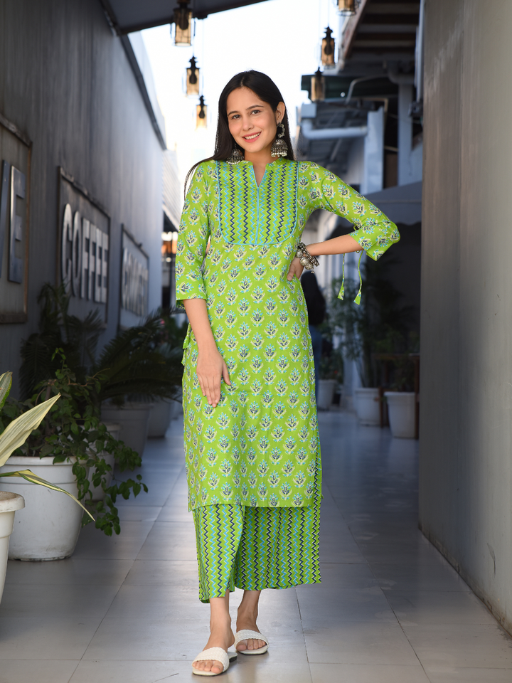 PASTEL PRINTED KURTA-PALAZZO SET