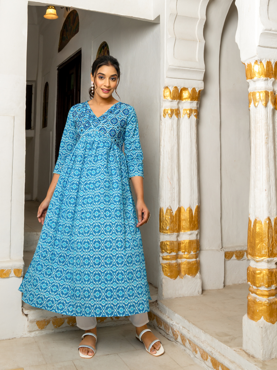 SKYLA COTTON MIRROR KURTA SET