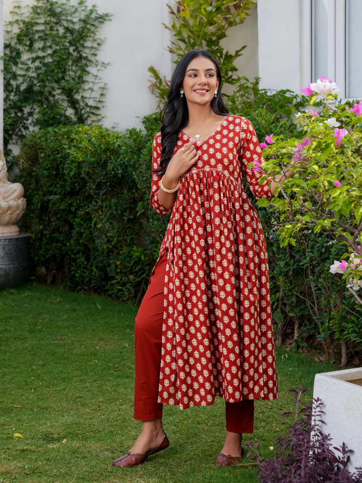 MAHEEN MARRON COTTON SET