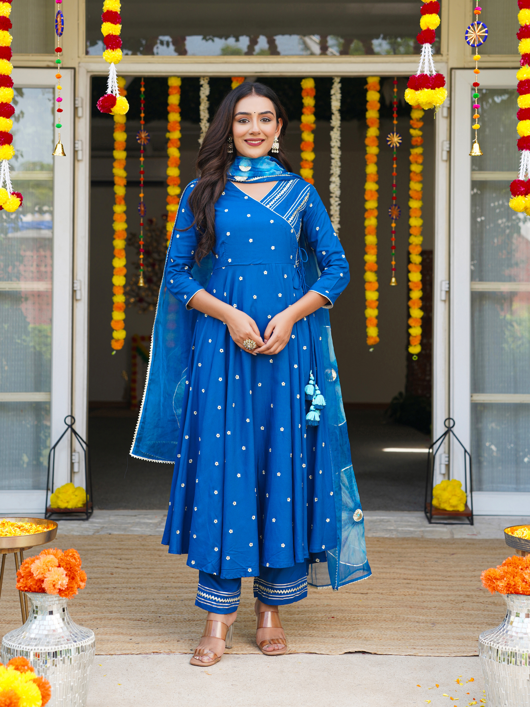 AZURE GLOW ANARKALI SET