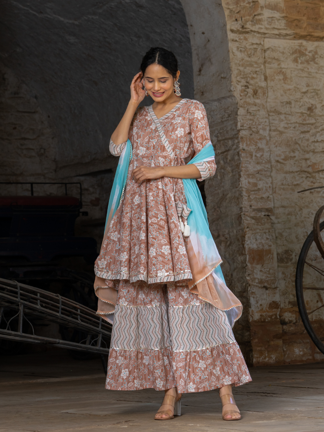 PASTEL BREEZY SHARARA SET