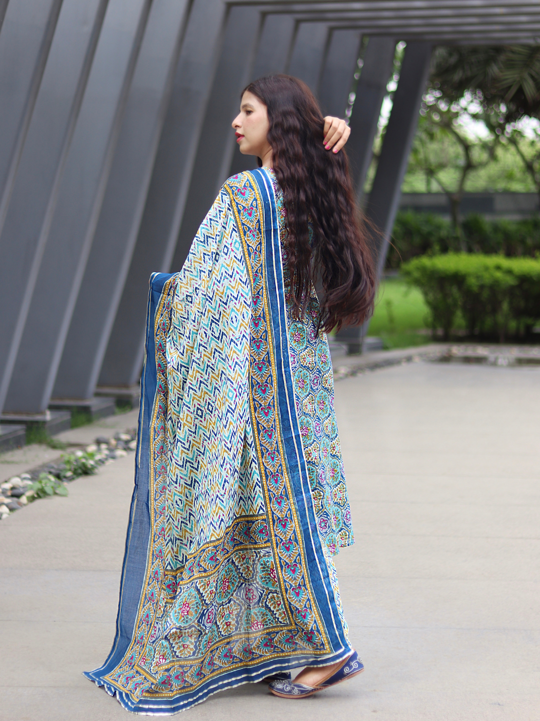 BLUE COTTON KURTA SET