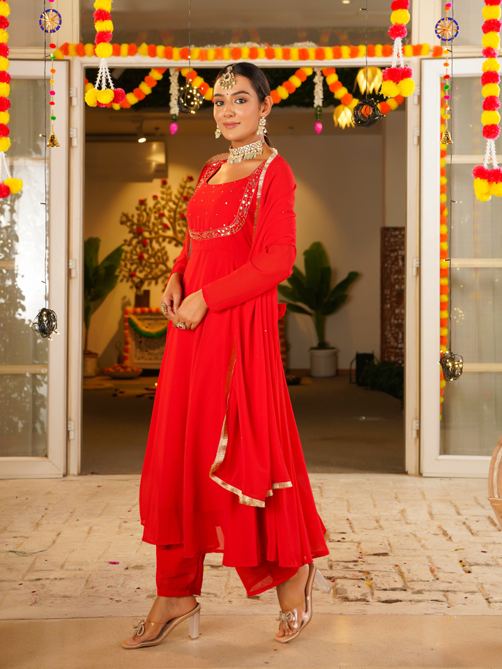 RED ROYALE ANARKALI SET