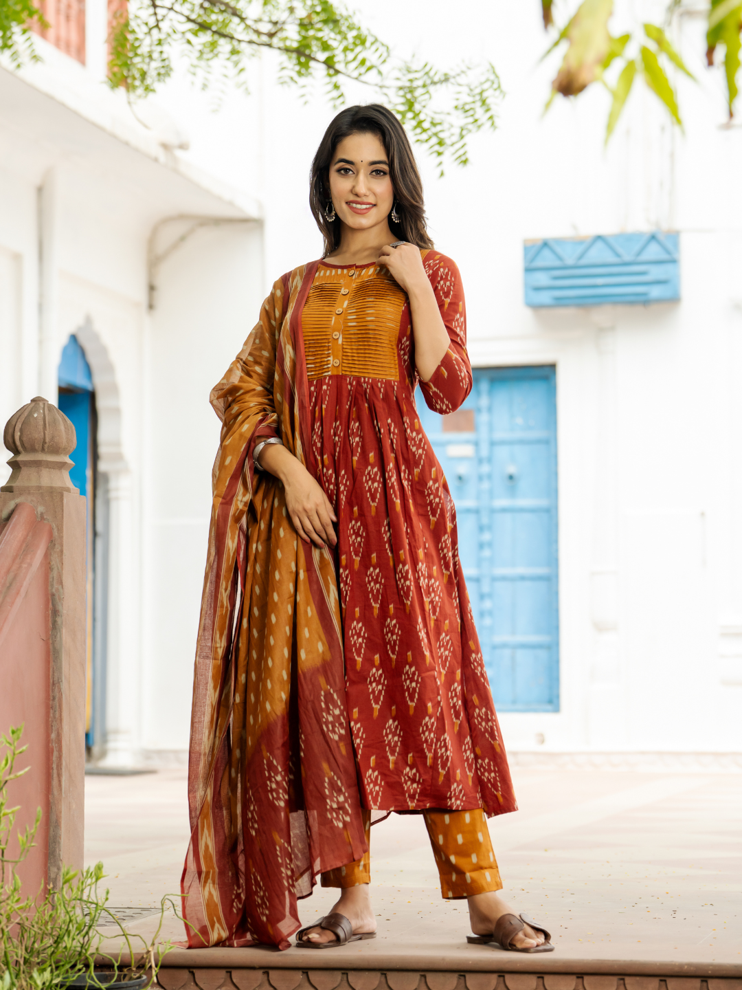 MODERN RUST FLAIR KURTA SET