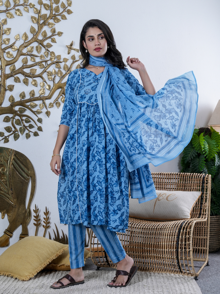 NEEL KANTHA BHARAI COTTON SUIT