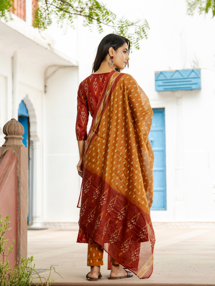 MODERN RUST FLAIR KURTA SET