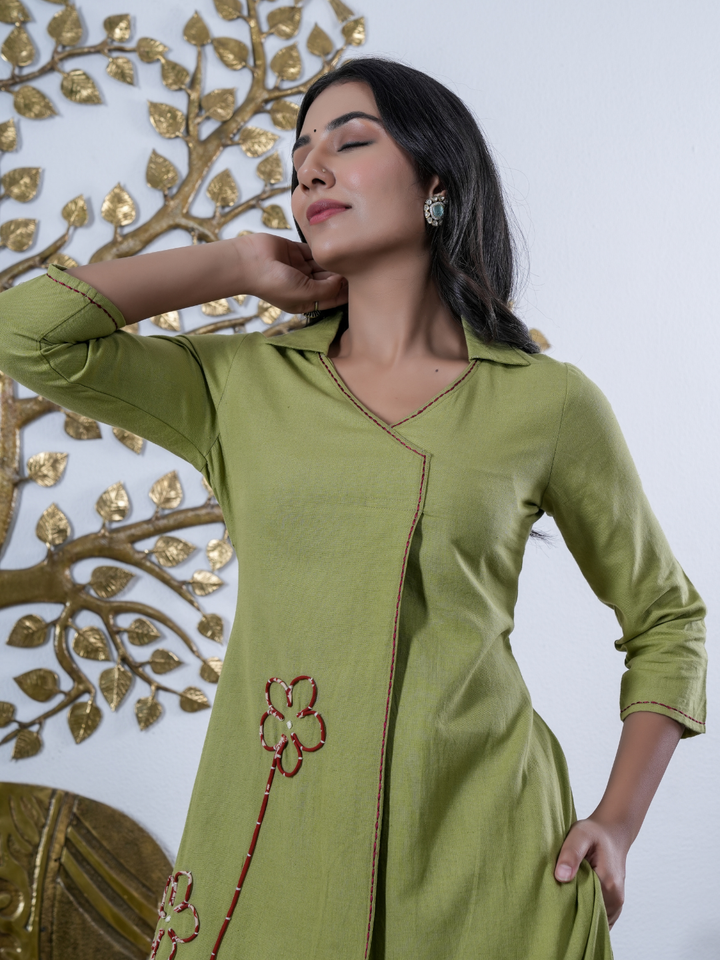 OLIVE BLOOM COTTON FLEX SET