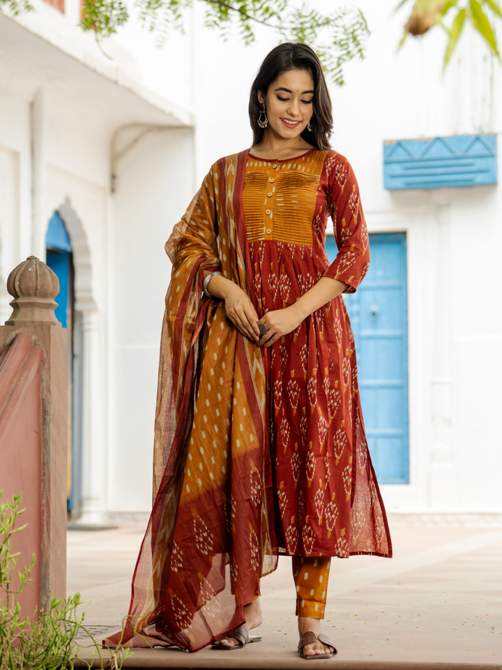 MODERN RUST FLAIR KURTA SET