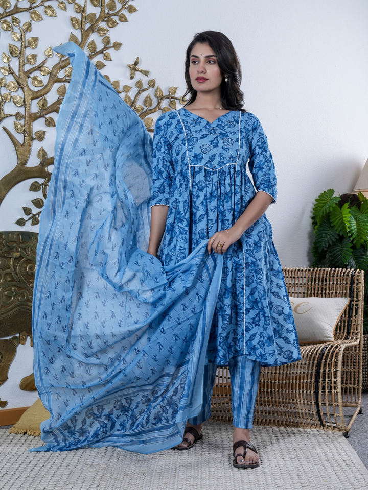 NEEL KANTHA BHARAI COTTON SUIT