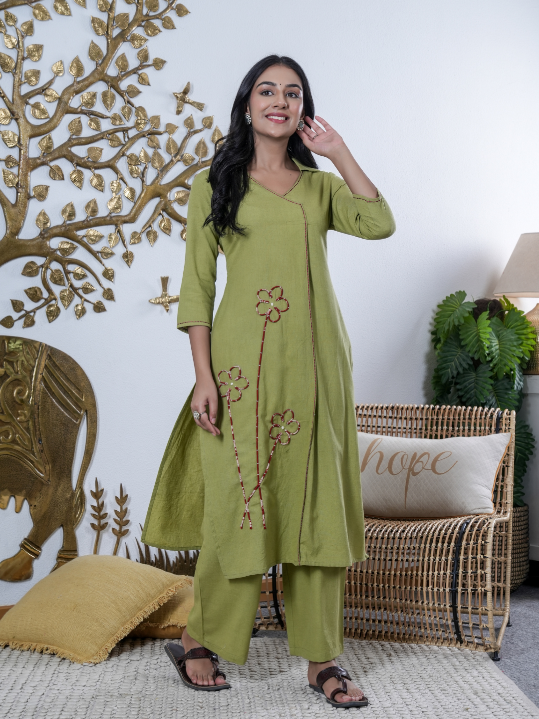 OLIVE BLOOM COTTON FLEX SET