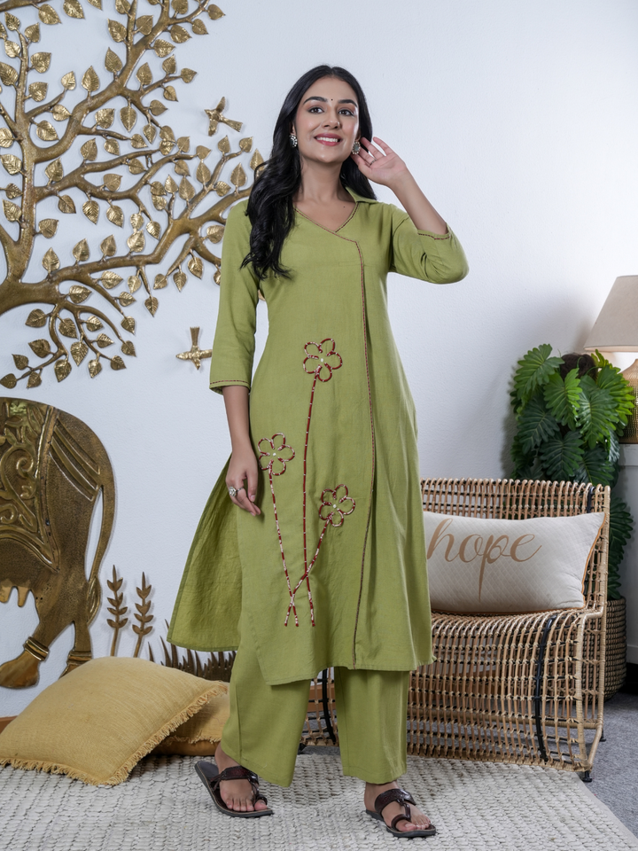 OLIVE BLOOM COTTON FLEX SET