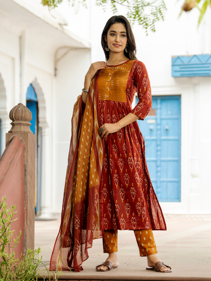 MODERN RUST FLAIR KURTA SET