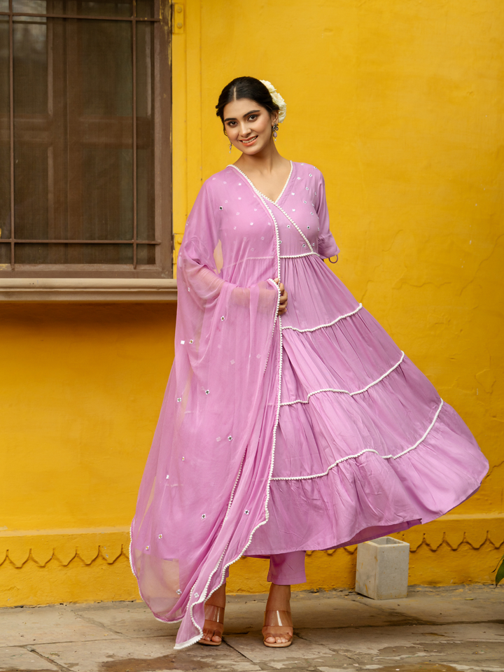 SERENE ORCHID TIERED SUIT SET