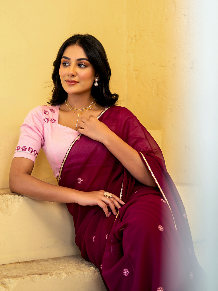 VIOLETTA GEORGETTE EMBROIDERY SAREE