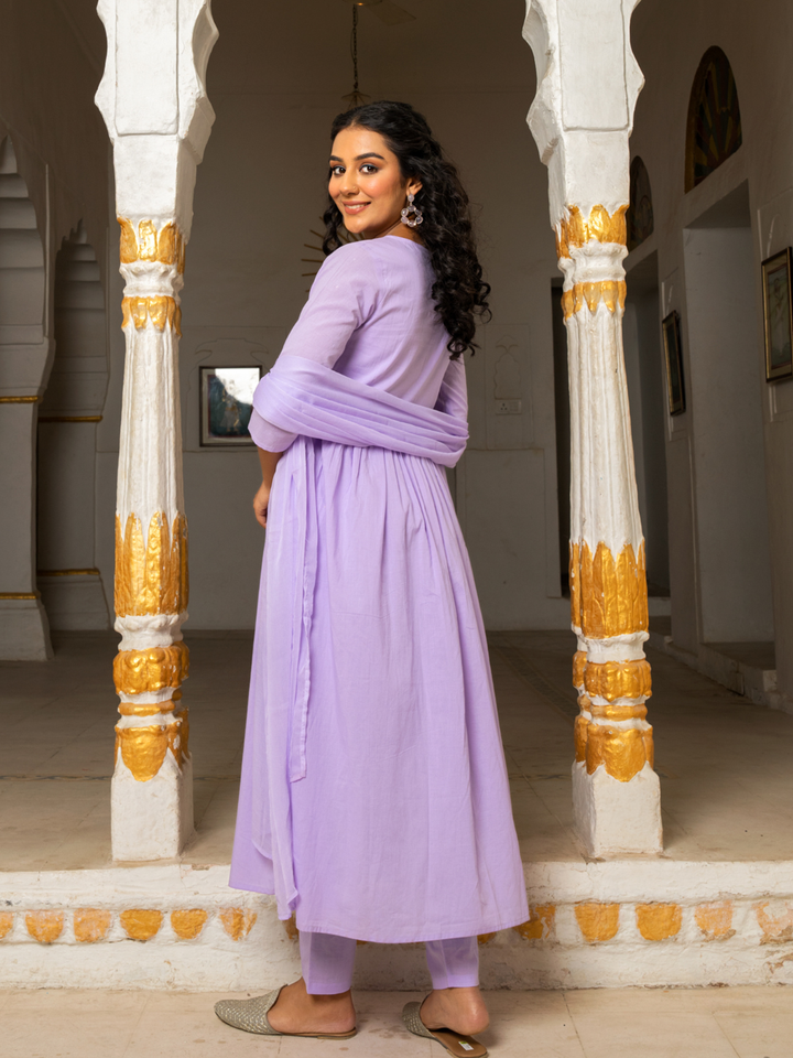 LAVIKA COTTON EMBROIDERY KURTA SET