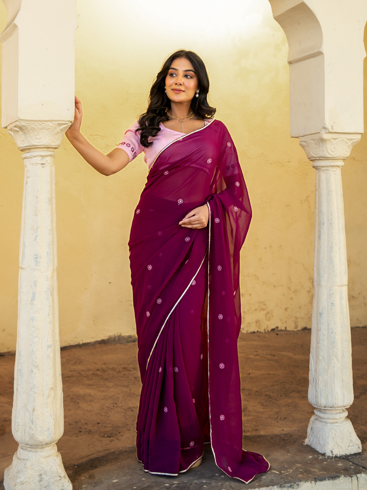 VIOLETTA GEORGETTE EMBROIDERY SAREE