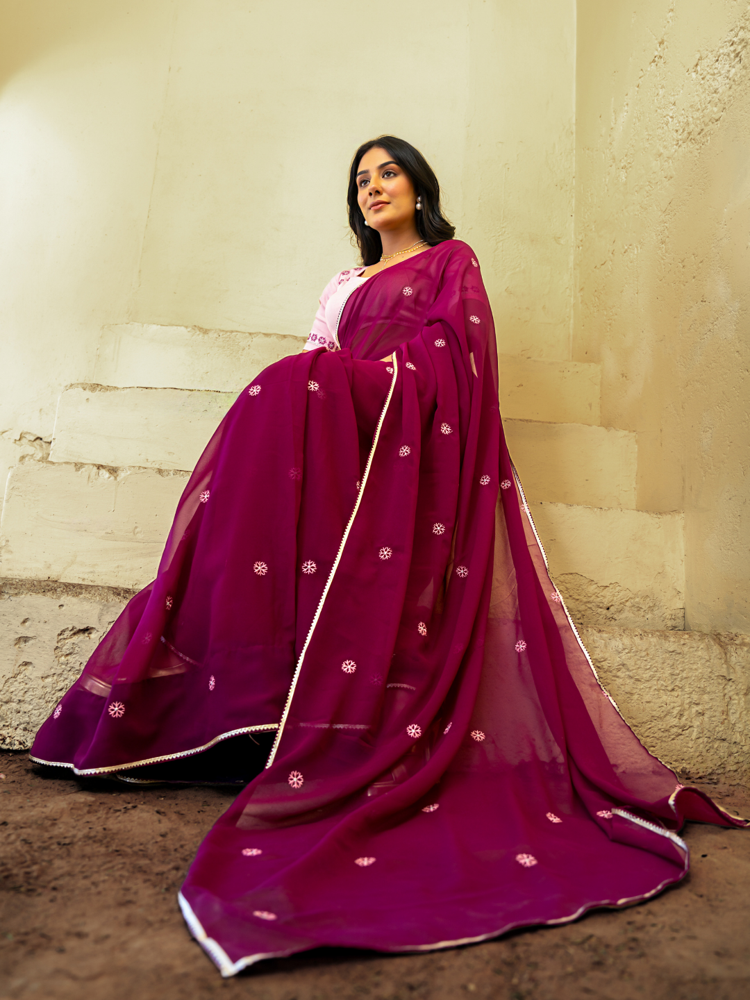 VIOLETTA GEORGETTE EMBROIDERY SAREE