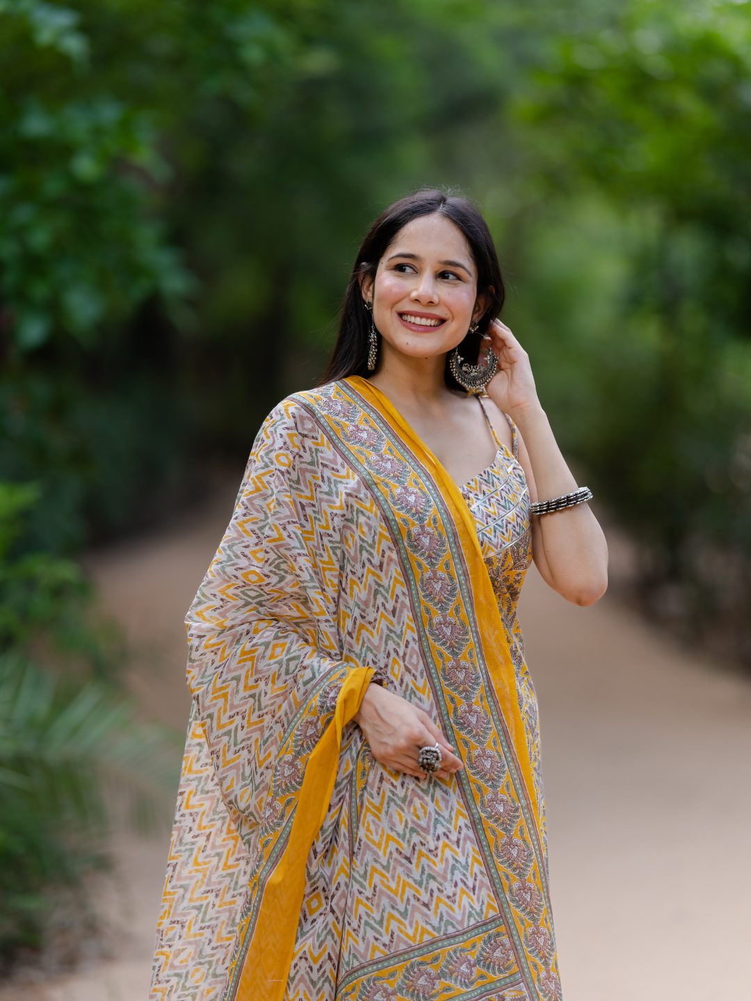 YELLOW COTTON CASUAL KURTA SET