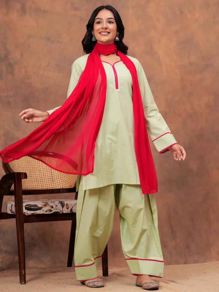 MINT GUL LACE FARSI SET