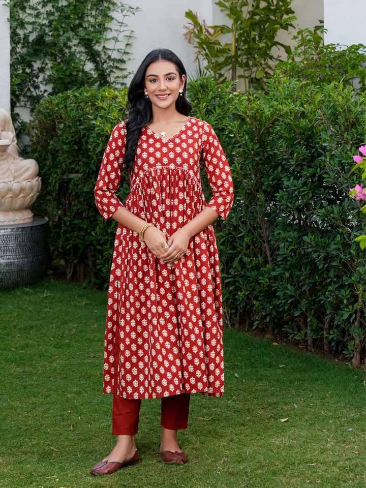 MAHEEN MARRON COTTON SET