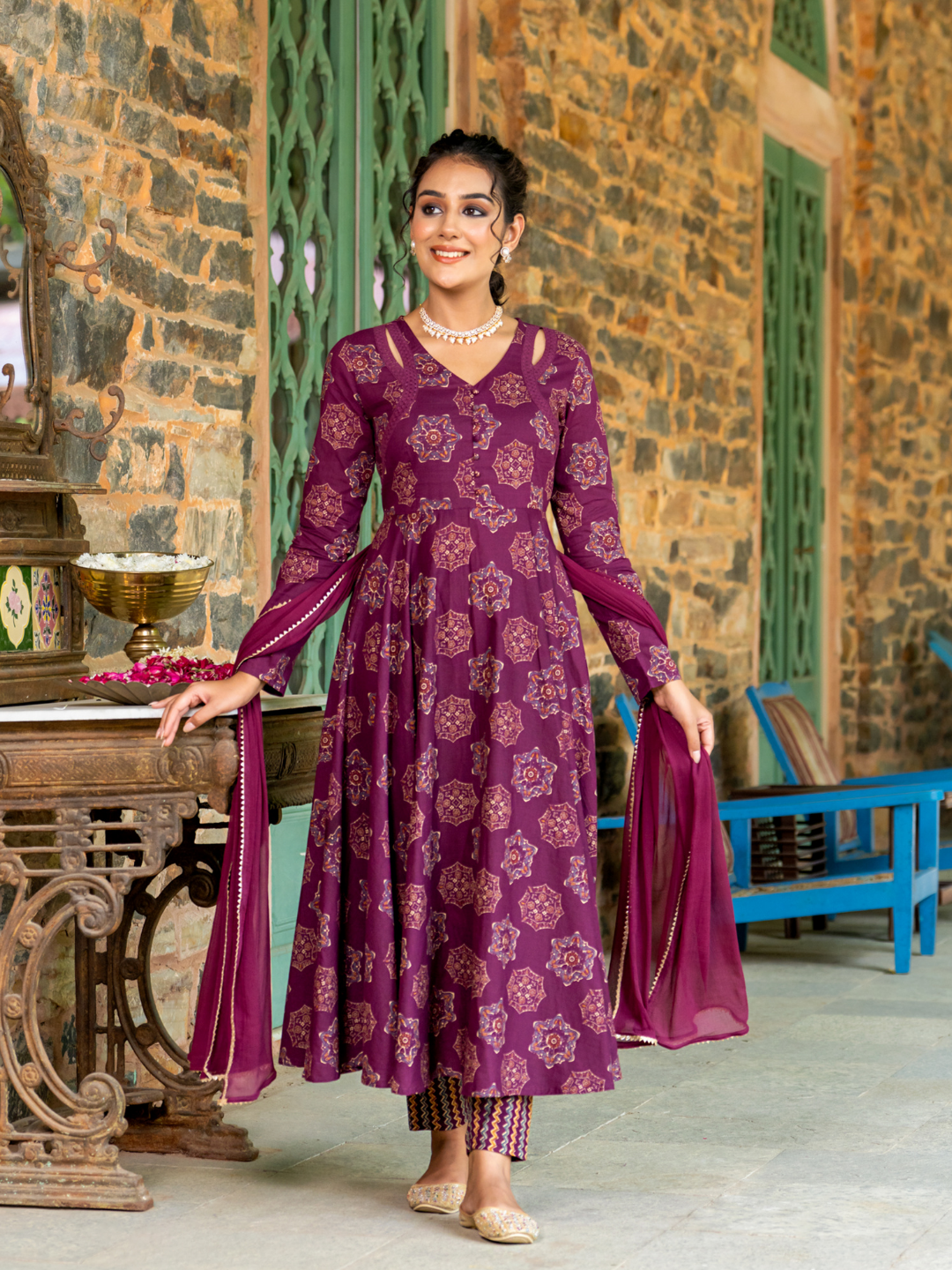 REGAL VINE CHARM ANARKALI SET