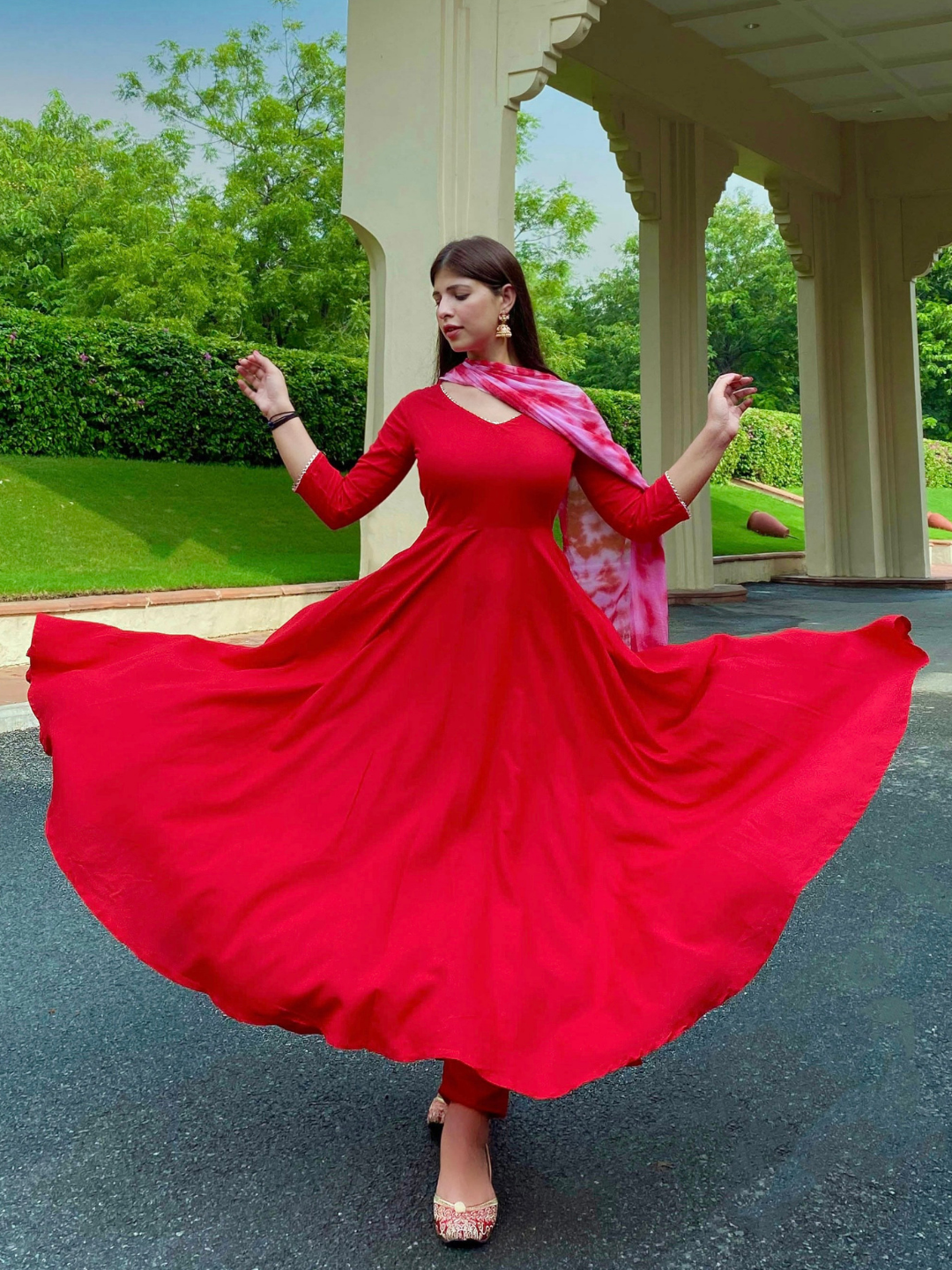 SCARLETT RED FLARED SUIT SET