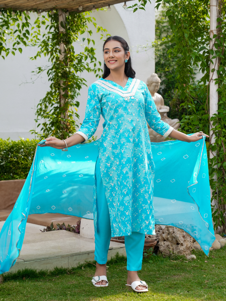 SEASHELL PRINTED COTTON SUIT SET
