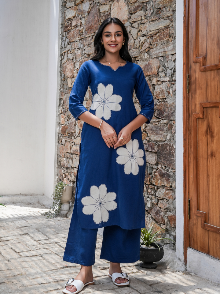 OCEAN MIST BLUE PATCH COTTON SET
