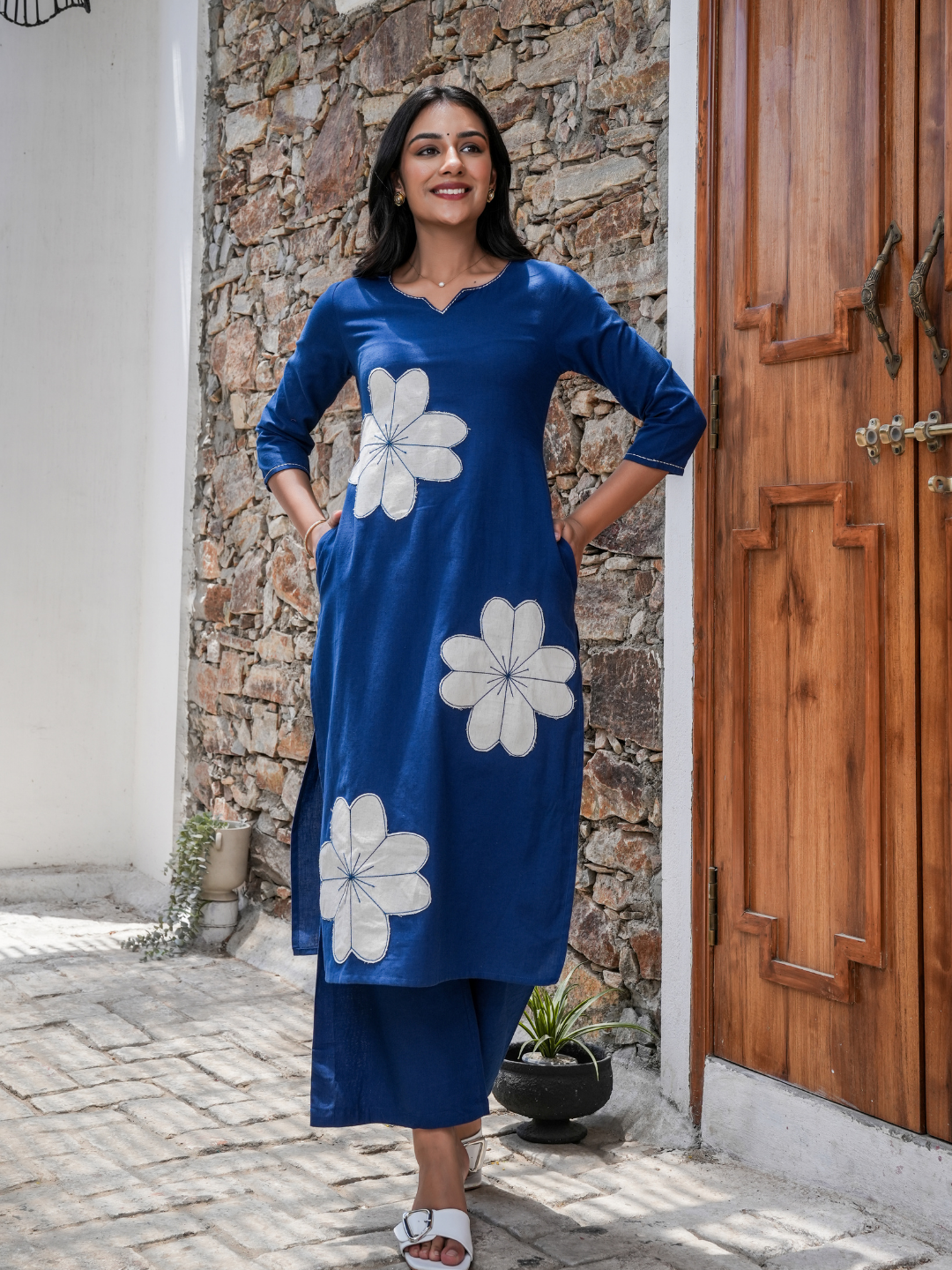 OCEAN MIST BLUE PATCH COTTON SET