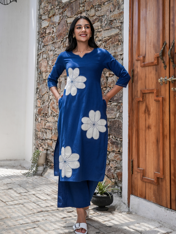 OCEAN MIST BLUE PATCH COTTON SET