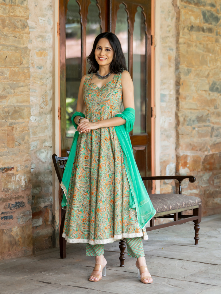 SEA MIST GRACE ANARKALI SET