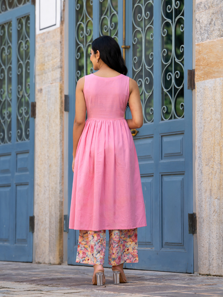 MODERN CHIC PEACH KURTA SET