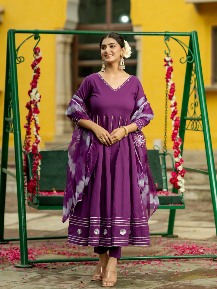 OPULENT PURPLE GOTA SUIT SET