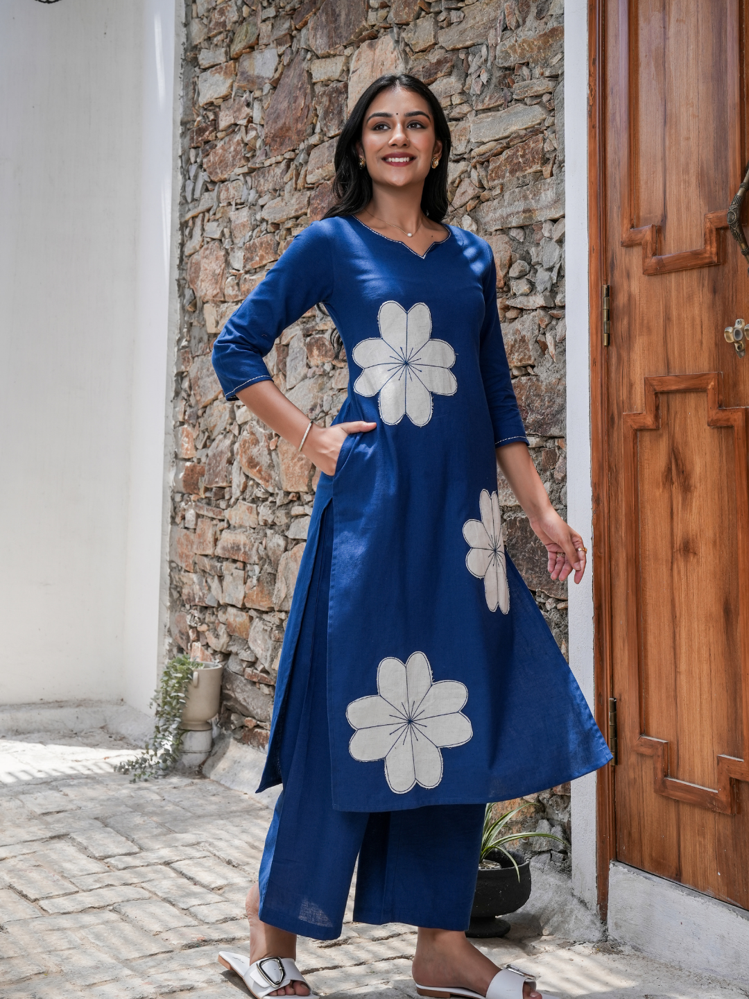 OCEAN MIST BLUE PATCH COTTON SET