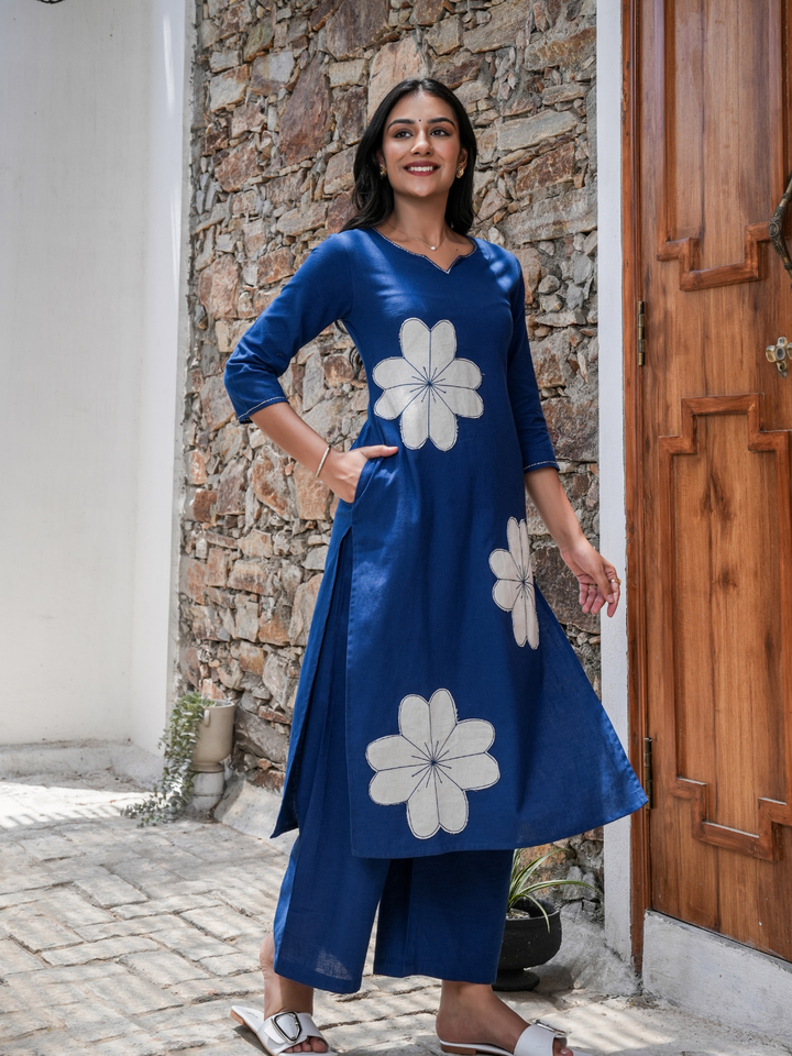 OCEAN MIST BLUE PATCH COTTON SET