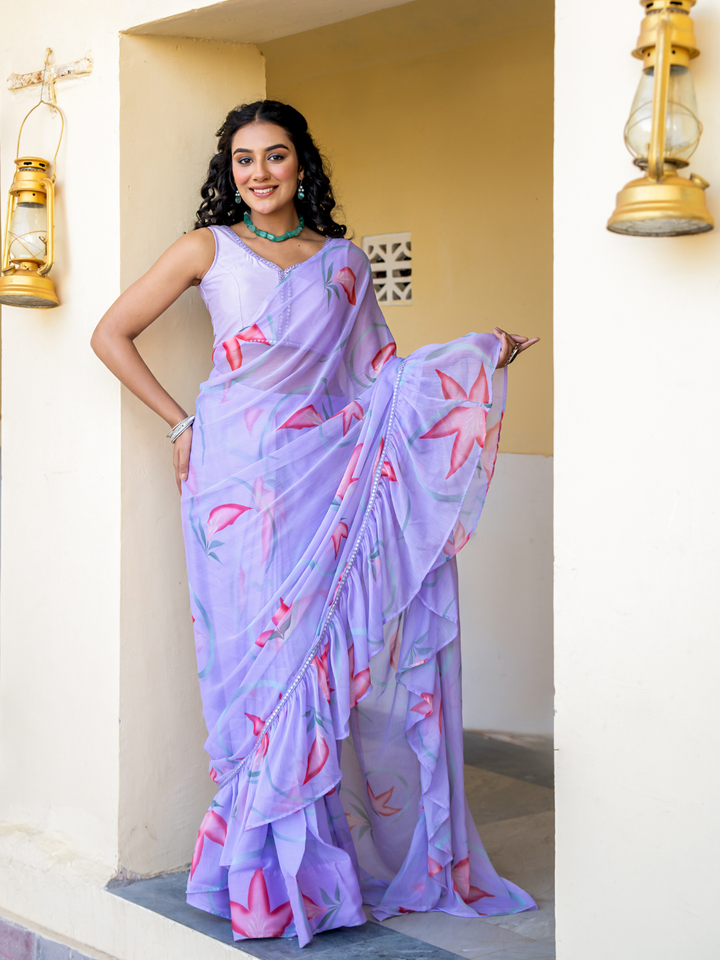 LAVANIKA CHIFFON PRE-DRAPED SAREE