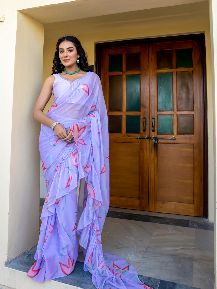 LAVANIKA CHIFFON PRE-DRAPED SAREE