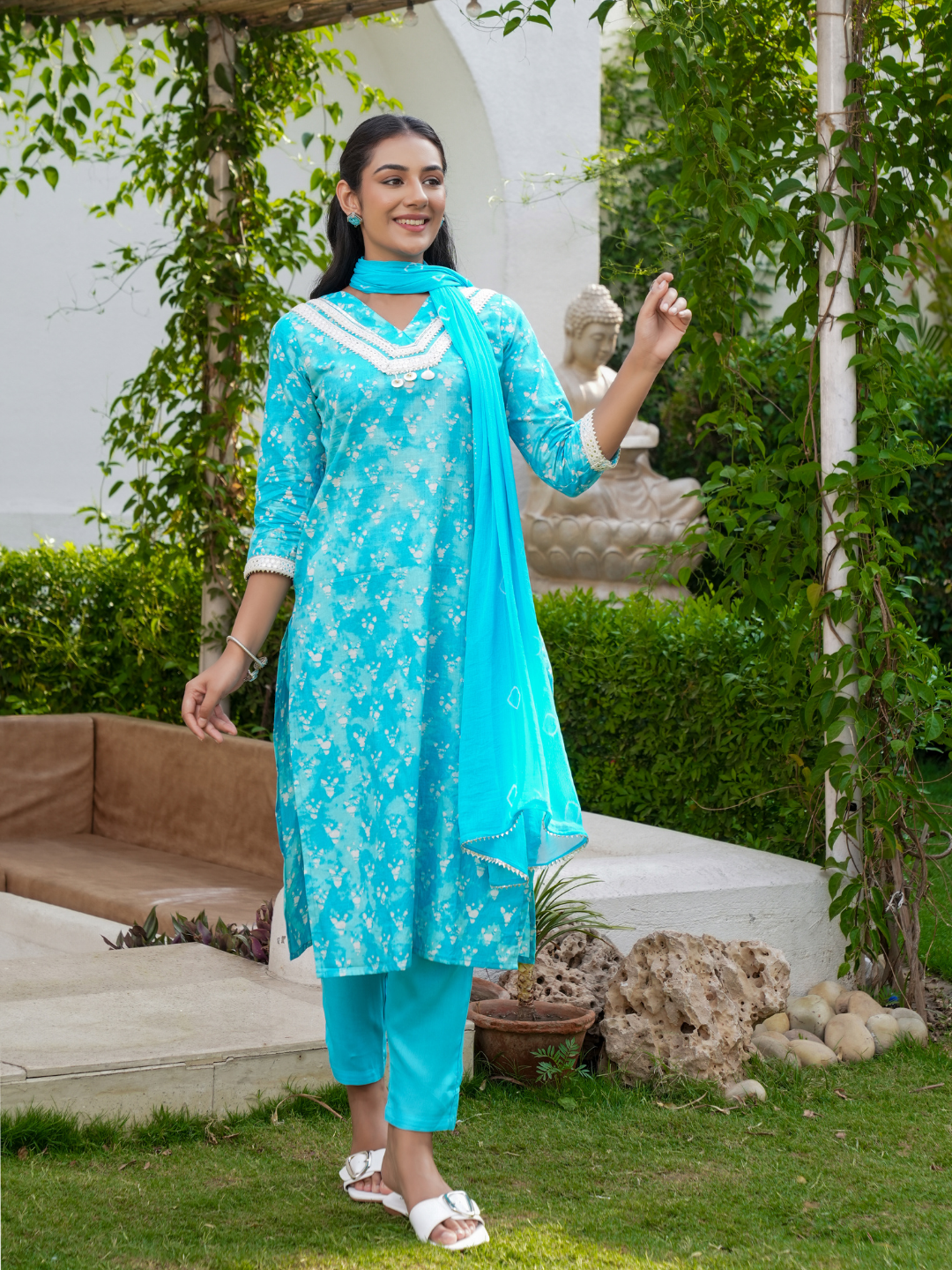 SEASHELL PRINTED COTTON SUIT SET
