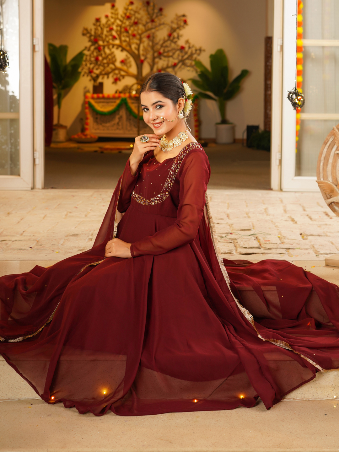 WINE ROYALE ANARKALI SET