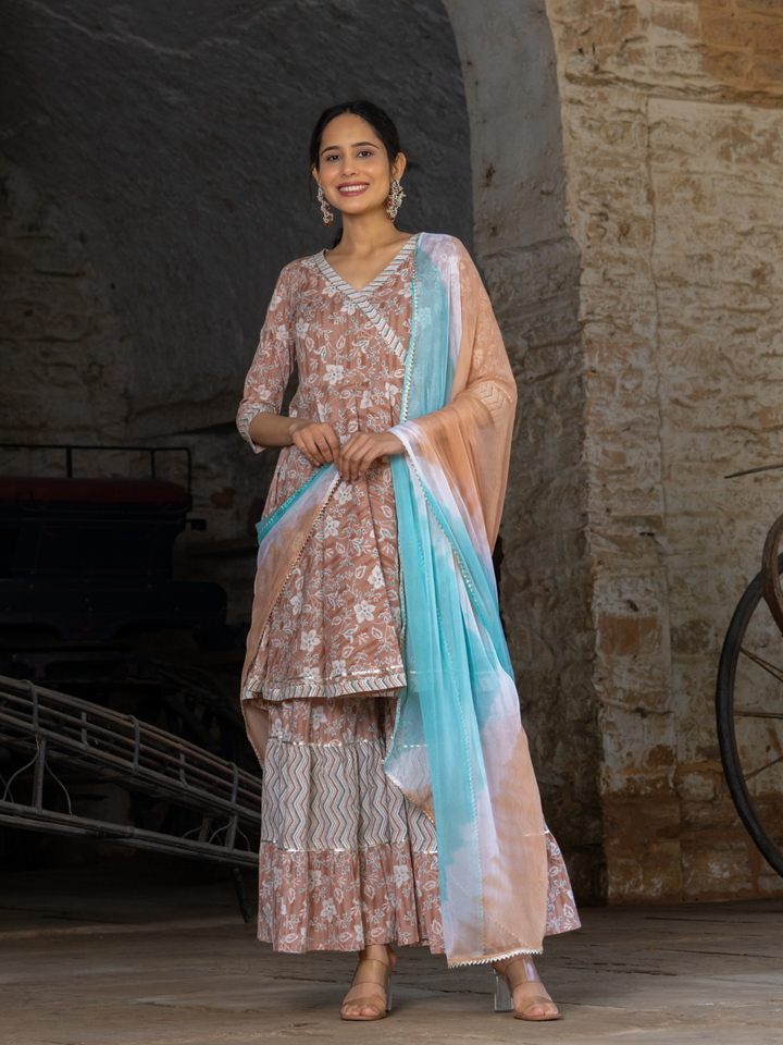 PASTEL BREEZY SHARARA SET