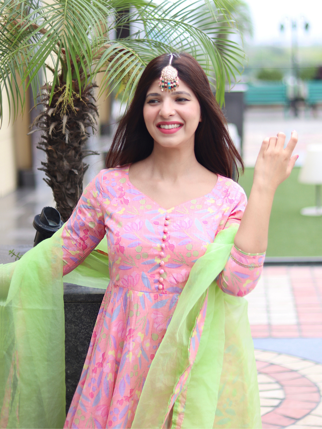 PINK COTTON FLORAL SUIT SET