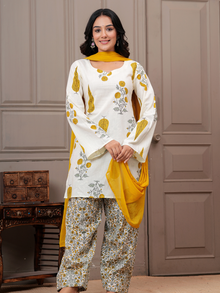OCHRE LEAF FLORAL FARSI SET