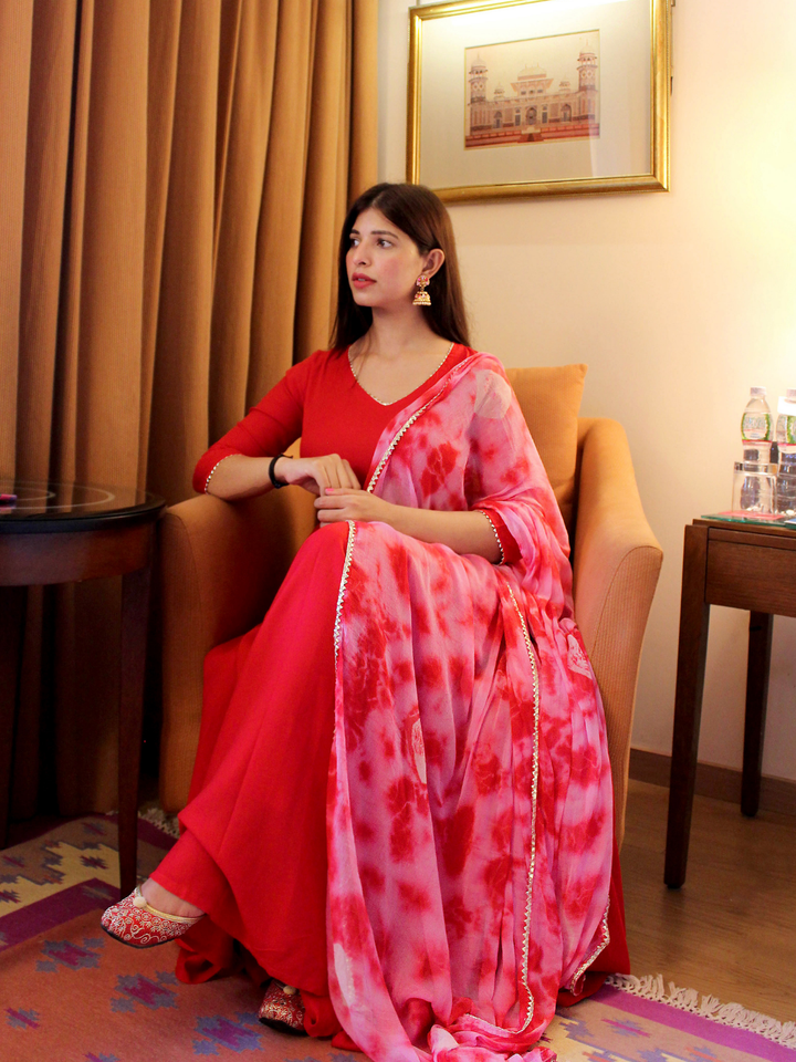 SCARLETT RED FLARED SUIT SET