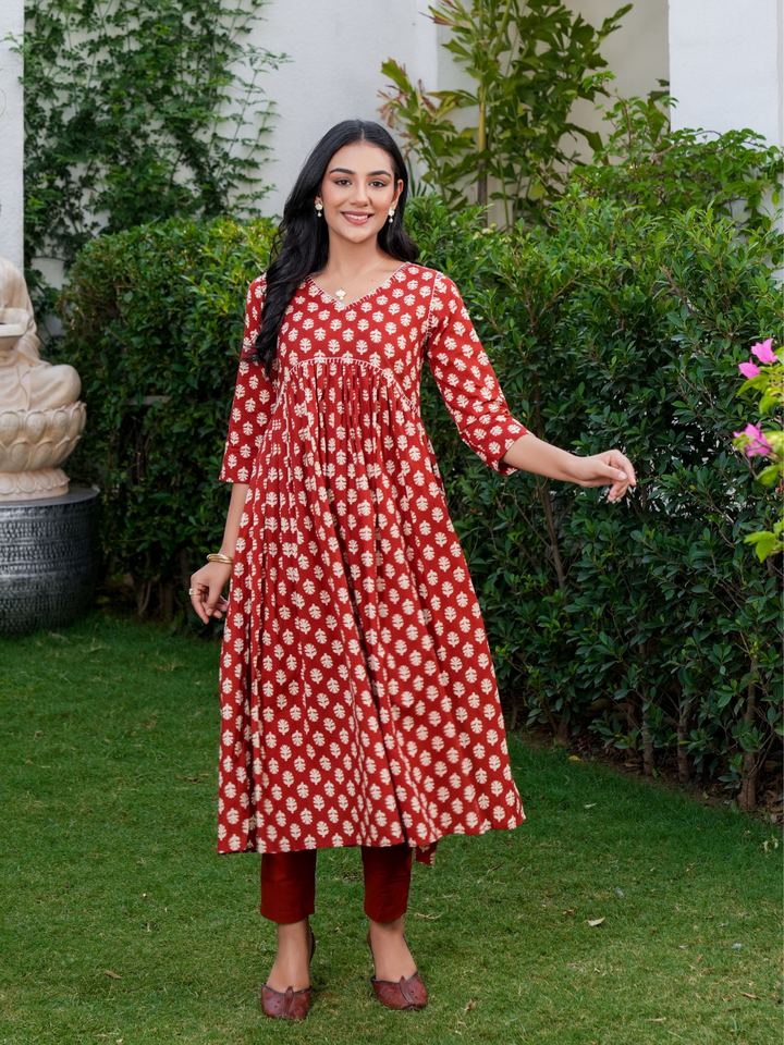 MAHEEN MARRON COTTON SET