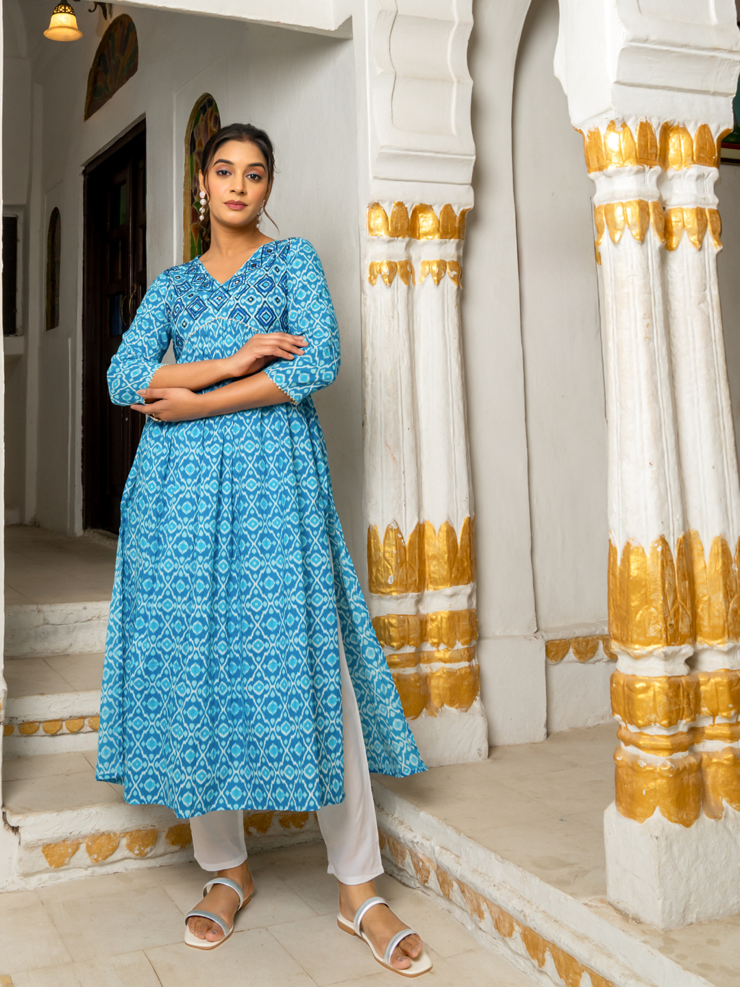SKYLA COTTON MIRROR KURTA SET