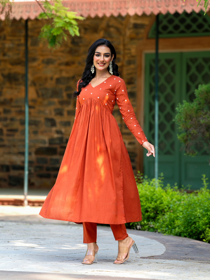 RUSTIC EMBROIDERY KURTA SET
