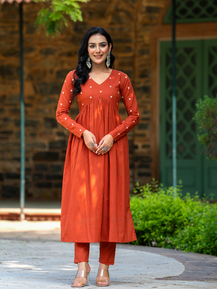 RUSTIC EMBROIDERY KURTA SET
